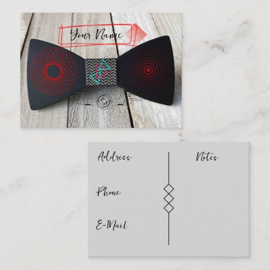 木製のボウタイ 名刺 (正面/裏面)