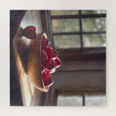 木製のボウルに赤いリンゴ ジグソーパズル (横)