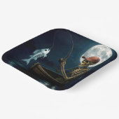 木製のボートのスケルトン魚釣り ペーパープレート (傾斜あり)