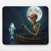 木製のボートのスケルトン魚釣り マウスパッド (正面)