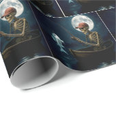 木製のボートのスケルトン魚釣り ラッピングペーパー (ロールコーナー)