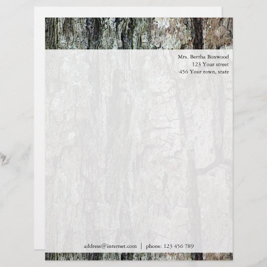 木製のマツ吠え声の植物のカスタムな住所 レターヘッド (正面/裏面)