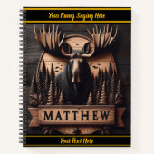 木製のムースで囲まれた自然 ノートブック (正面)