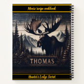 木製のムースの彫刻は誇らしげに立つ ノートブック (裏面)