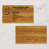木製のモノグラムC 名刺 (正面/裏面)