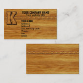 木製のモノグラムK 名刺 (正面/裏面)