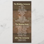 木製のライトの石工は素朴な結婚式のプログラムを飾る プログラム (裏面)