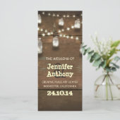 木製のライトの石工は素朴な結婚式のプログラムを飾る プログラム (スタンド正面)