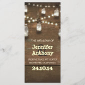 木製のライトの石工は素朴な結婚式のプログラムを飾る プログラム (正面)