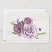 木製のライトストリング牡丹ウェディングRSVP 招待状 (裏面)