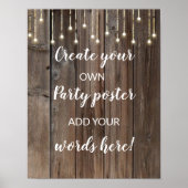 木製のライトテンプレートが自分のポスターを作る ポスター (正面)