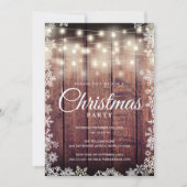 木製のランタンが灯るクリスマス パーティーのお知らせ 招待状 (正面)