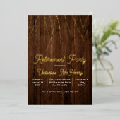 木製のランタンを使ったリタイアメントパーティーの装飾 箔招待状 (立ち正面)