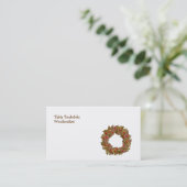 木製のリース 名刺 (スタンド正面)