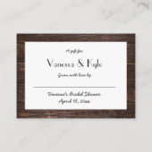 木製のレースの表示ブライダルシャワーの挿入物カード + ラベル エンクロージャーカード (裏面)