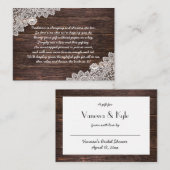 木製のレースの表示ブライダルシャワーの挿入物カード + ラベル エンクロージャーカード (正面/裏面)