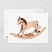 木製のロッキングホース ポストカード (正面/裏面)