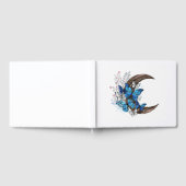 木製の三日月形の青い蝶 ゲストブック (全面)