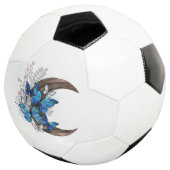 木製の三日月形の青い蝶 サッカーボール (3/4)
