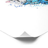 木製の三日月形の青い蝶 フォトプリント            (角)