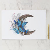 木製の三日月形の青い蝶 ペーパーパッド (インサイチュ)