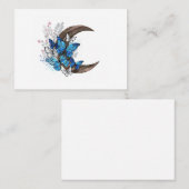 木製の三日月形の青い蝶 割引カード (正面/裏面)