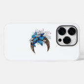 木製の三日月形の青い蝶 Case-Mate iPhoneケース (裏面 (横))