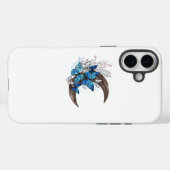 木製の三日月形の青い蝶 Case-Mate iPhoneケース (裏面 (横))