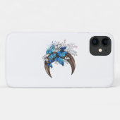木製の三日月形の青い蝶 Case-Mate iPhoneケース (裏面(横))