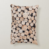 木製の丸太茶色のくじ アクセントクッション (裏面(縦))