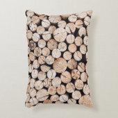 木製の丸太茶色のくじ アクセントクッション (正面(垂直))