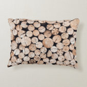 木製の丸太茶色のくじ アクセントクッション (裏面)