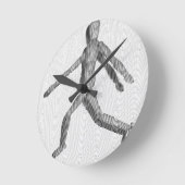 木製の人間マネキン ラウンド壁時計 (傾斜)