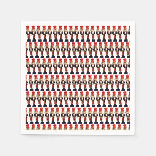 木製の伝統的くるみ割り姿 スタンダードカクテルナプキン (正面)