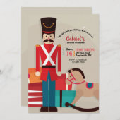 木製の兵士の誕生日パーティーへの招待 招待状 (正面/裏面)