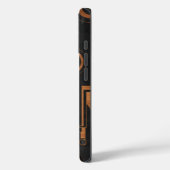 木製の円を持つ黒い金属 Case-Mate iPhoneケース (裏面 / 左)