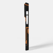 木製の円を持つ黒い金属 Case-Mate iPhoneケース (裏面 / 左)