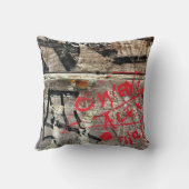 木製の写真のモダンな落書きの腐食 クッション (裏面)