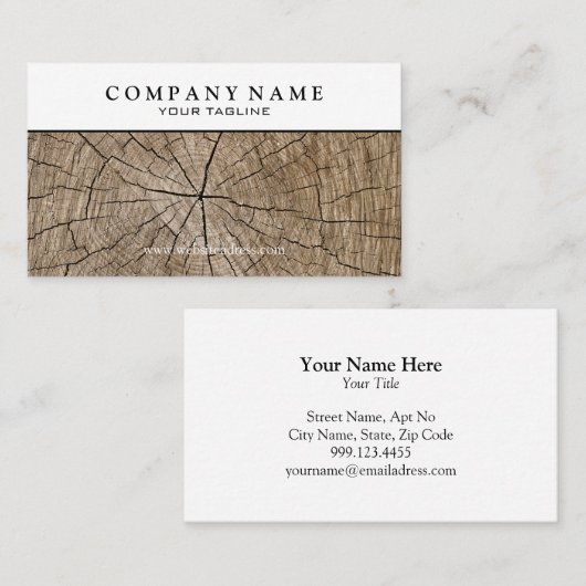 木製の切り株の名刺 名刺 (正面/裏面)