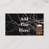 木製の切り株の斧の火災木材の名刺 名刺 (裏面)