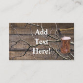 木製の切り株の斧の火災木材の名刺 名刺 (正面)