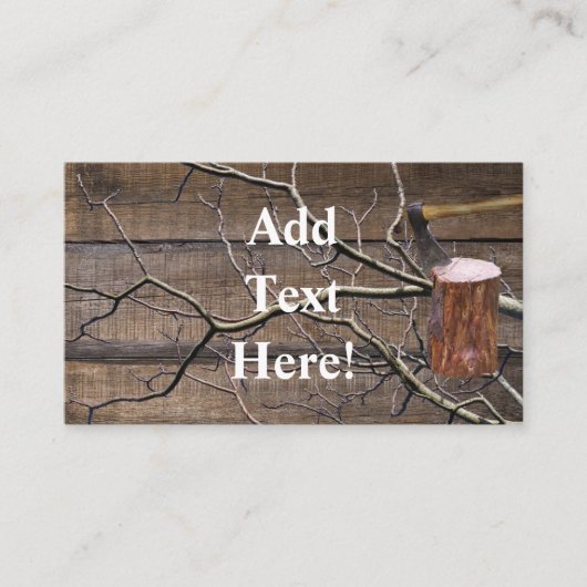木製の切り株の斧の火災木材の名刺 名刺 (正面)