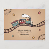 木製の列車 ポストカード (正面)