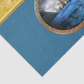 木製の十字および金ゴールドホイルが付いている海のイエス・キリスト 薄葉紙 (詳細)