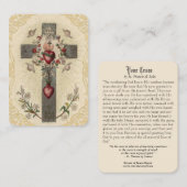 木製の十字の神聖なハートの天使の花の神聖なカード 名刺 (正面/裏面)