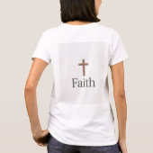 木製の十字架信仰Tシャツ Tシャツ (裏面)