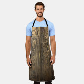 木製の厚板、自然な質感の背景。 エプロン (着用した状態)