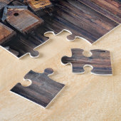 木製の壁にバーズハウス、おもしろいとトリッキー ジグソーパズル (側面)