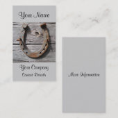 木製の壁に錆びた蹄鉄の農村部の名刺 名刺 (正面/裏面)