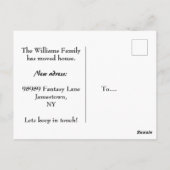 木製の壁に鳥の家、我々が移動したおもしろい ポストカード (裏面)